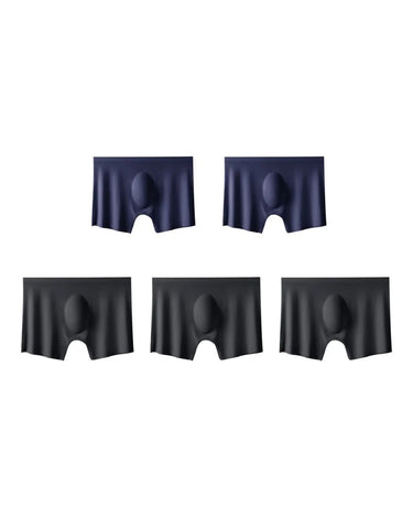 Men's Ultra-Thin Silky Microfibre Boxer Briefs – pack of 5 pieces, 2x navy blue + 3x black