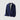 Dark blue zip cardigan with collar, open, front view