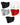 Men's Low-Rise Cotton Briefs – pack of 5 pieces, 2x black + 1x white + 1x grey melange + 1x red