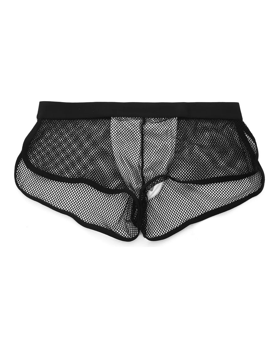 Men's Sheer Mesh Pouch Boxer Briefs – front