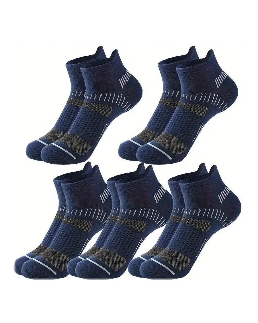 Calzini alla caviglia uomo sportivi con linguetta – 5 paia di calzini alla caviglia blu navy