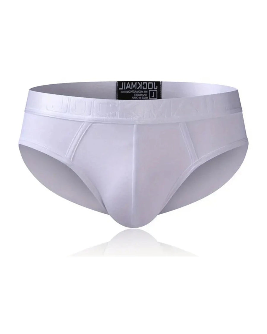 Slip homme taille basse à ceinture satinée – slip taille basse blanc, devant