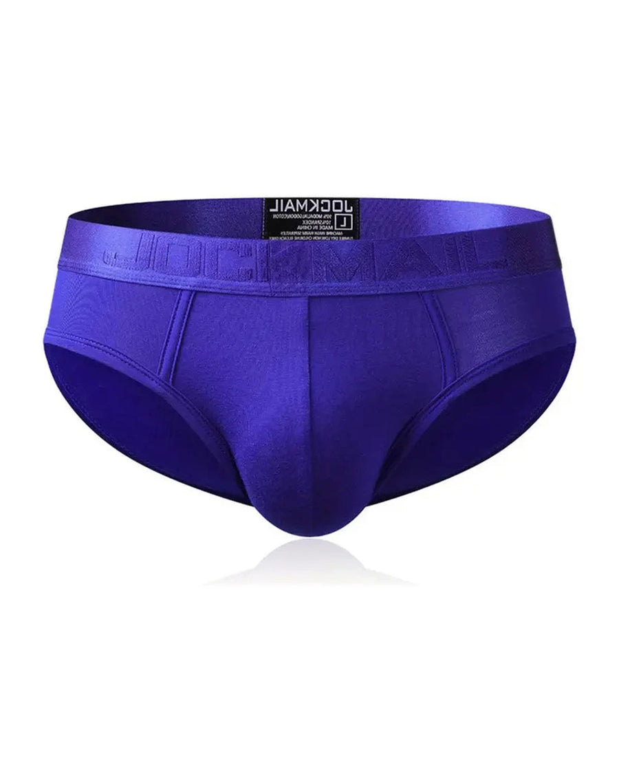 Slip homme taille basse à ceinture satinée – slip taille basse bleu, devant