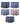 Boxers de homem estampados em modal – pack de 5 peças, 2x folhas azul-marinho + 1x rosas azuis + 1x cinzento + 1x lilás