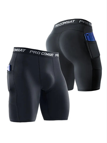 SET DI 3 BOXER SPORTIVI DA UOMO CON TASCA, TRASPIRANTI E ELASTICI