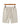Pantalón corto de lino beige en percha, vista trasera