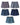 Men's Check Cotton Boxer Shorts – pack of 5 pieces, 1x pink + 1x blue/white + 1x blue + 1x birds + 1x palm trees