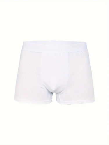 SET DI 5 BOXER BIANCHI DA UOMO IN COTONE ELASTICIZZATO