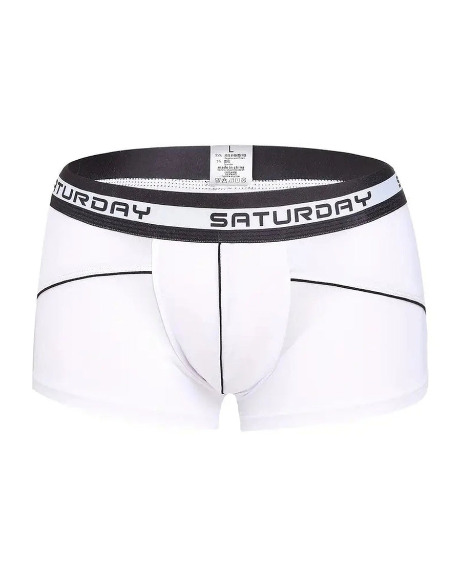 Boxer homme en bambou jours de la semaine – boxer blanc, ceinture samedi