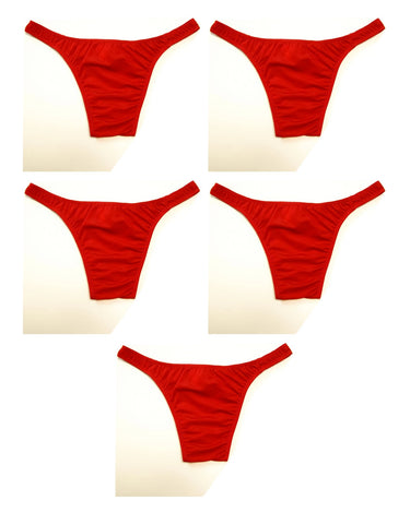Men's Red Nylon Briefs – pack of 5 pieces, 5x red