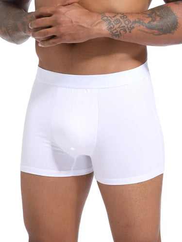 SET DI 5 BOXER BIANCHI DA UOMO IN COTONE ELASTICIZZATO