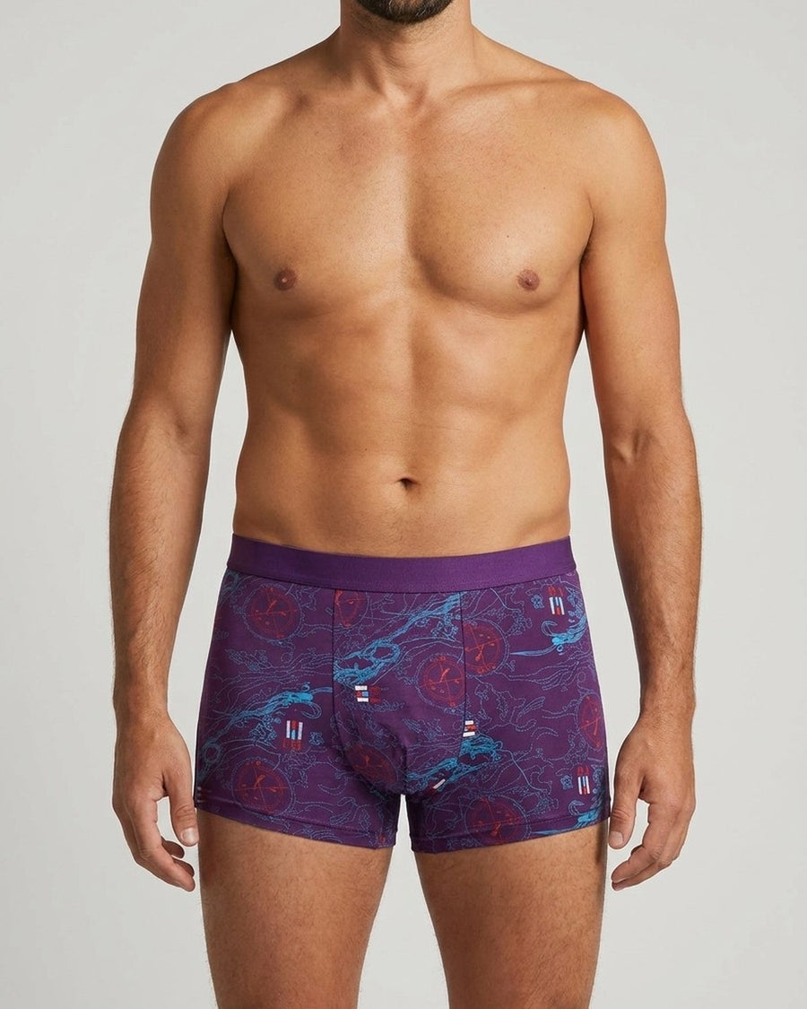 Pánské elastické bambusové boxerky s potiskem – na těle, zepředu