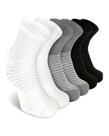 Calzini a compressione uomo con filato al rame – 3 paia di calzini a compressione: bianco, grigio e nero