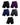 Bokserki męskie sportowe z długą nogawką – zestaw 5 sztuk, 2x czarny + 1x fioletowy + 1x granatowy + 1x grafitowoszary