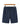 Pantalón corto de lino azul en percha, vista frontal