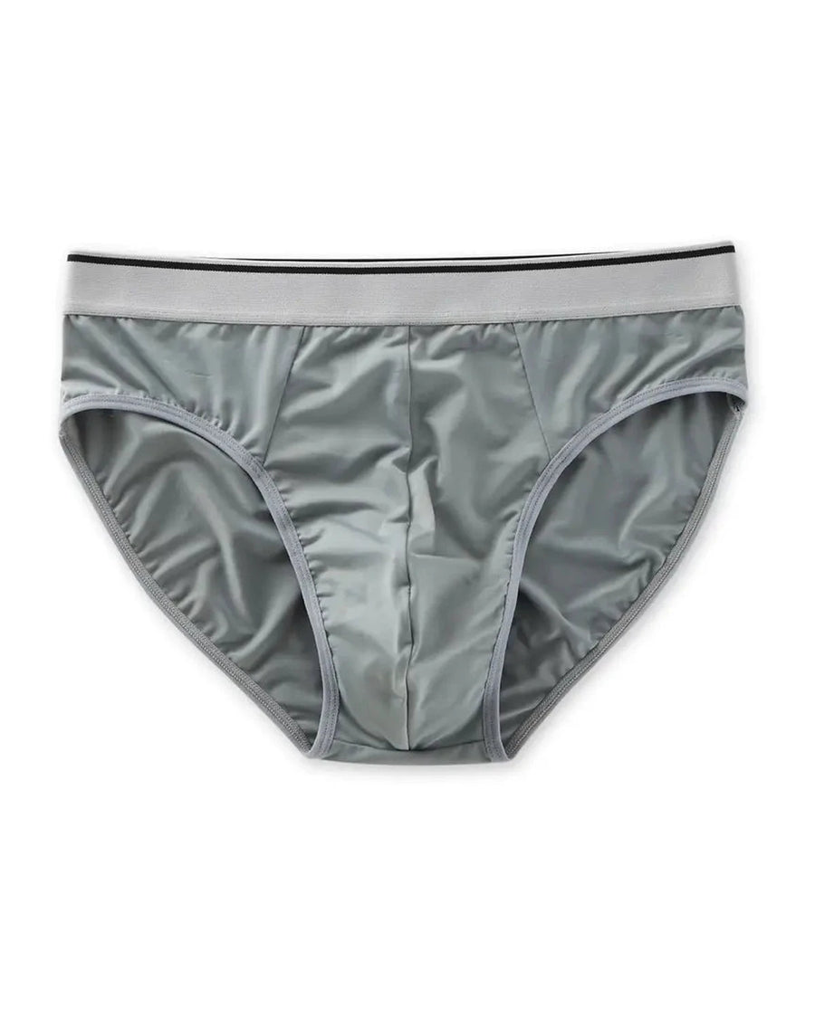 Men's Plain Modal and Bamboo Briefs – grey brief, front view