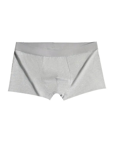 Men's Seamless Stretch Cotton Boxer Briefs – light grey boxer, front