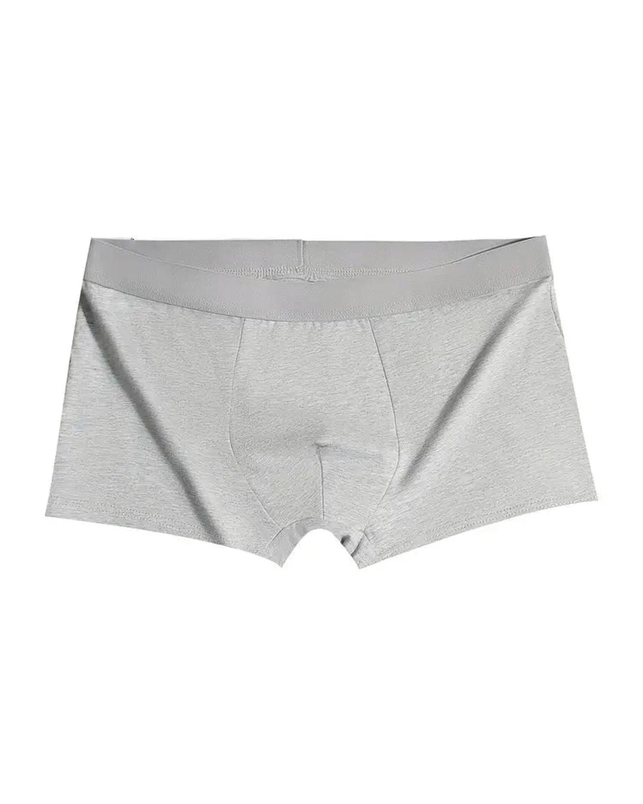 Men's Seamless Stretch Cotton Boxer Briefs – light grey boxer, front
