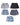 Løse herreboxershorts i bomuld med tern og print – pakke med 5 stk., 1x grå + 1x marineblå + 1x lyseblå + 1x sort + 1x blå