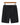 Pantalón corto de lino negro en percha, vista frontal