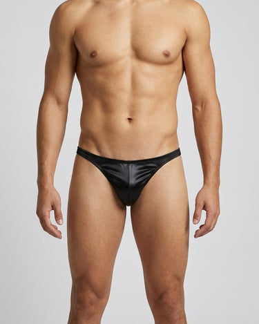 Men's Low-Rise Nylon Briefs – worn, front view