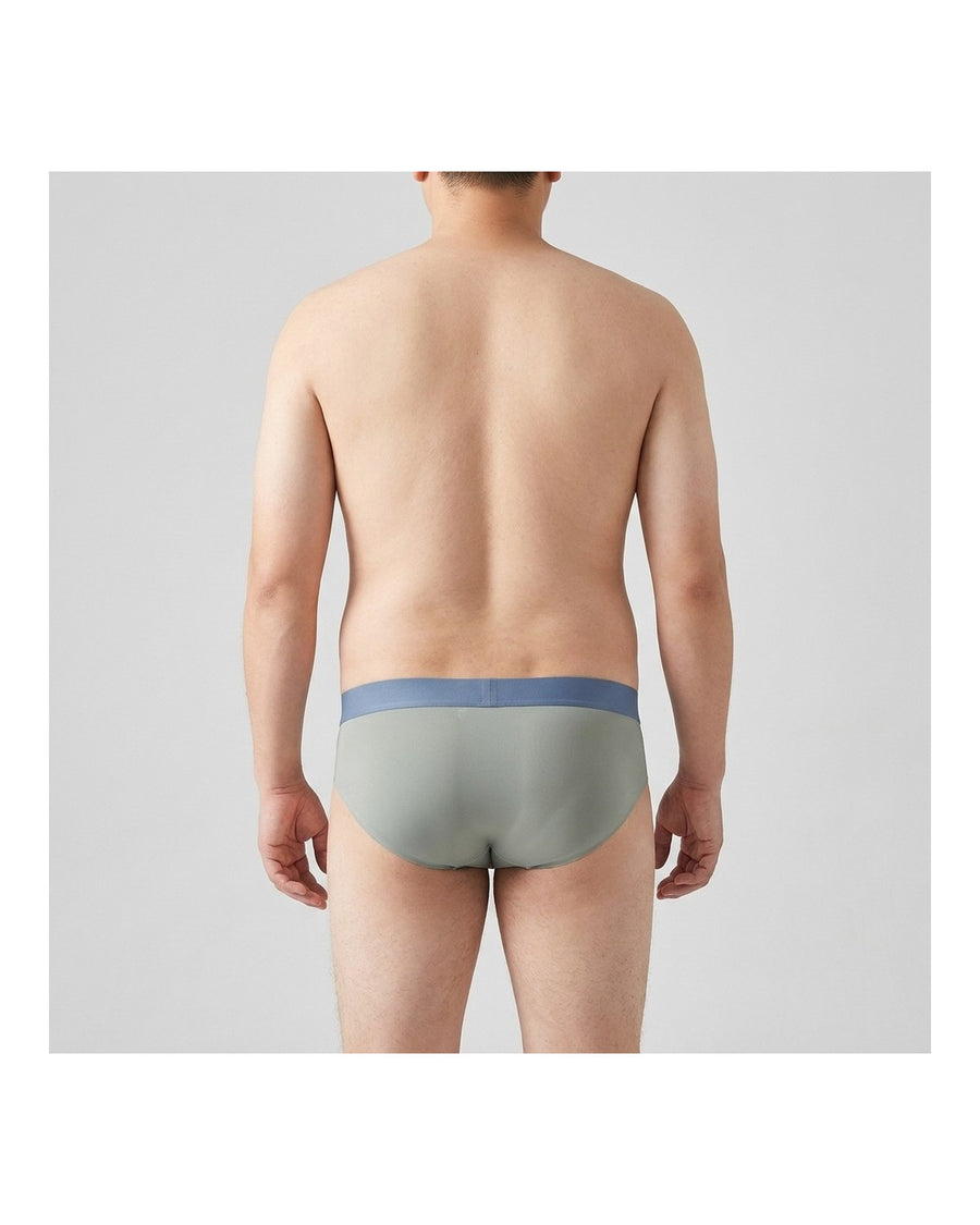 Men's Seamless Silky Microfibre Briefs – worn, back view