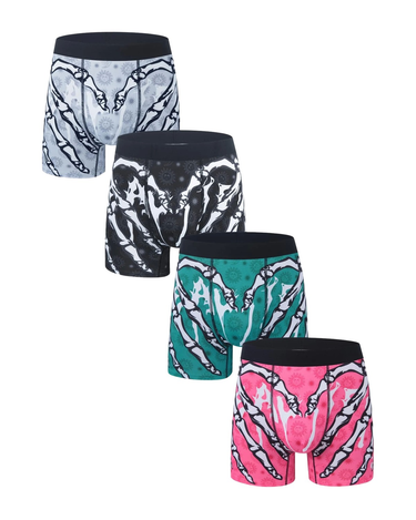 Boxer uomo con stampa mani scheletro – i 4 boxer con stampa mani scheletro