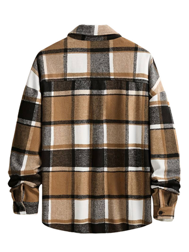Camicia a Quadri Uomo - Maniche Lunghe, Vestibilità Ampia Autunno/Inverno