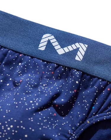 Slip homme en coton chiné – gros plan sur la ceinture du slip marine