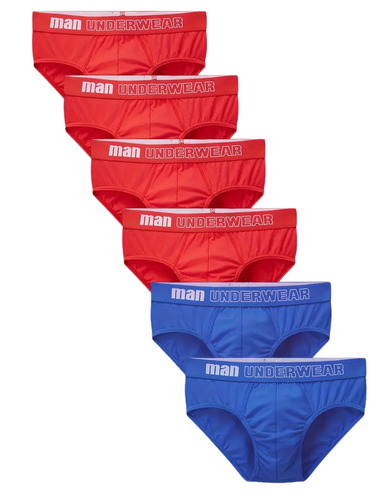 SET DI 6 SLIP ELASTICI DA UOMO - TINTA UNITA
