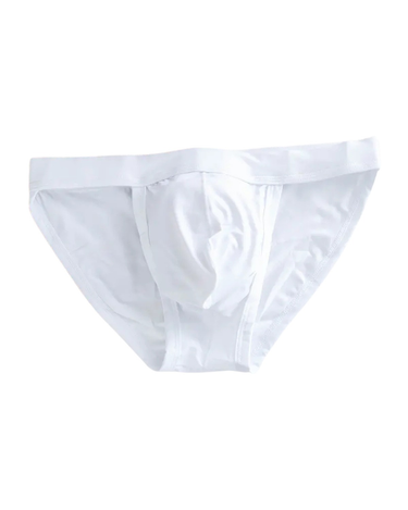 Pánské tanga slipy s nízkým pasem – bílá tanga, zepředu