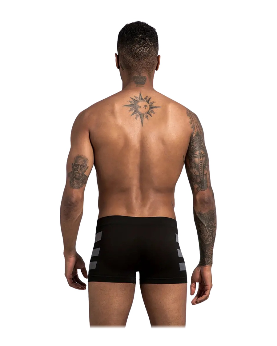Men's Seamless Boxer Briefs with Side Bands – worn, back view
