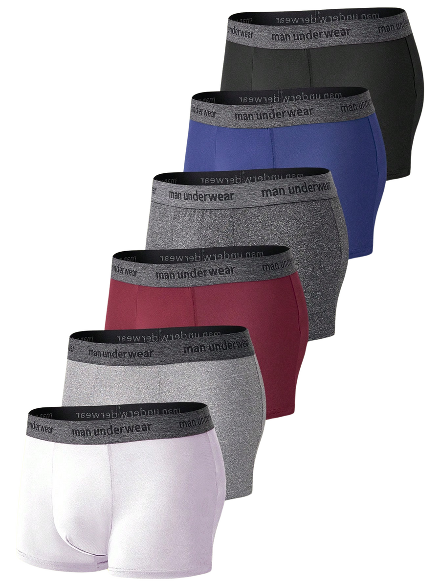 Ensfarvede herreboxershorts med stretch – 6 forskellige farver