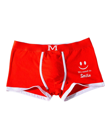 Cuecas boxer de homem com remates brancos – boxer vermelho, frente