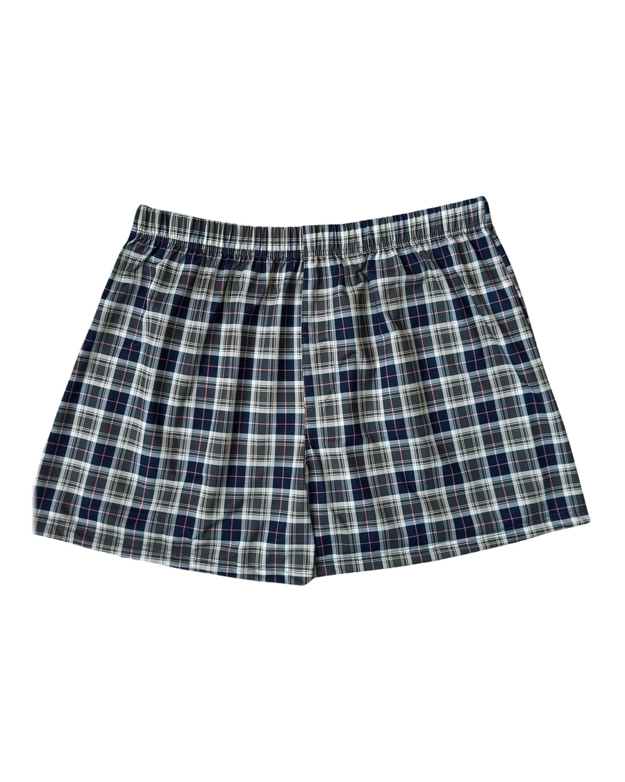 Men's Loose Check Boxer Shorts – green and blue check boxer