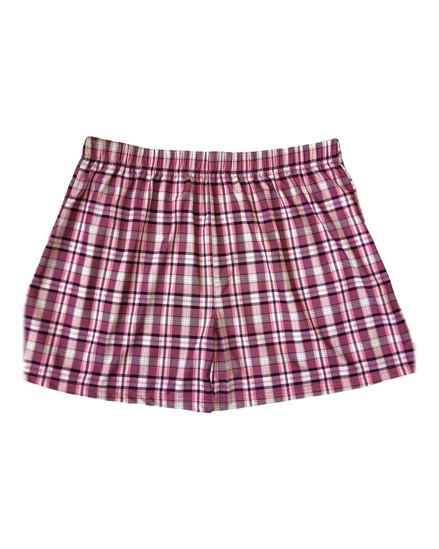 Men's Loose Check Boxer Shorts – red and pink check boxer