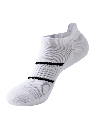Men's White Sports Ankle Socks – white ankle sock with black stripes