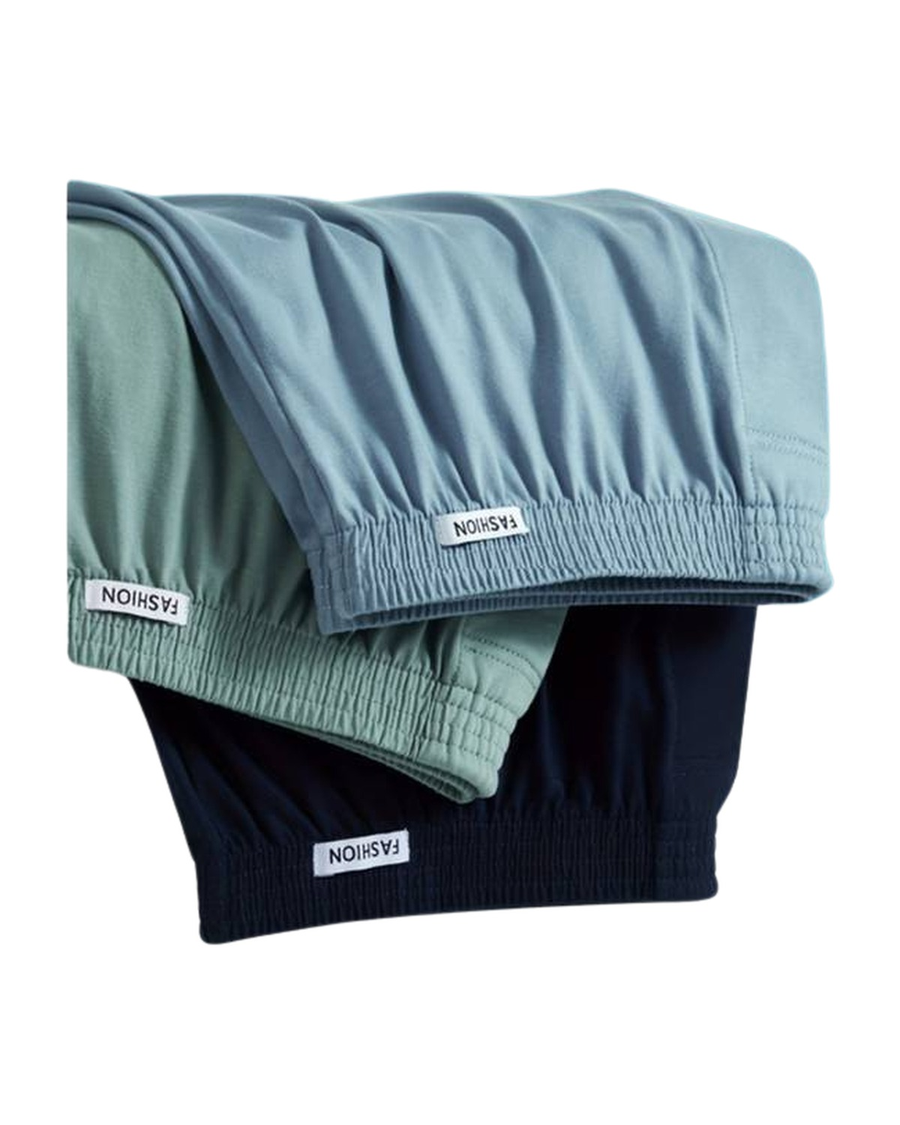 Men's Loose Cotton Boxer Shorts with Button Fly – close-up of the waistband
