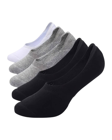 Chaussettes invisibles homme en coton – chaussettes invisibles en coton : noir, gris et blanc