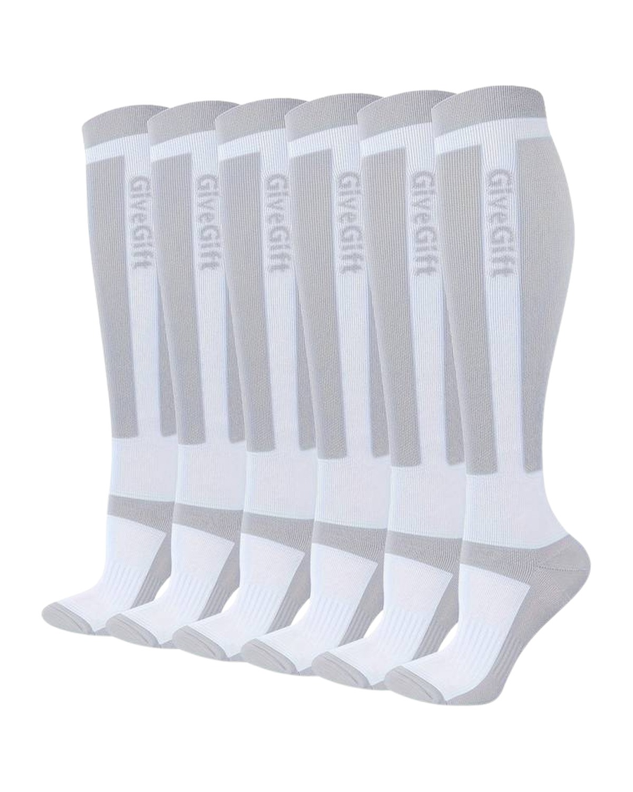 Men's Below-the-Knee Compression Socks – 3 pairs of white compression socks