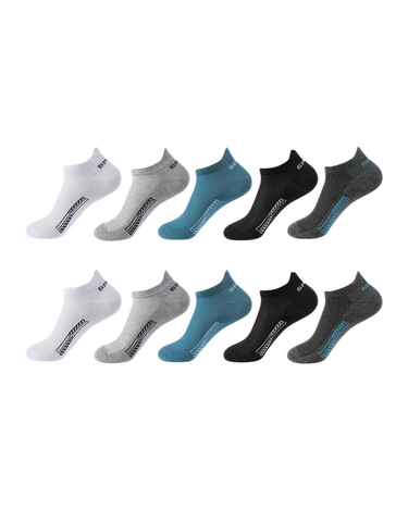 Calzini unisex alla caviglia in cotone – 10 paia in cinque colori