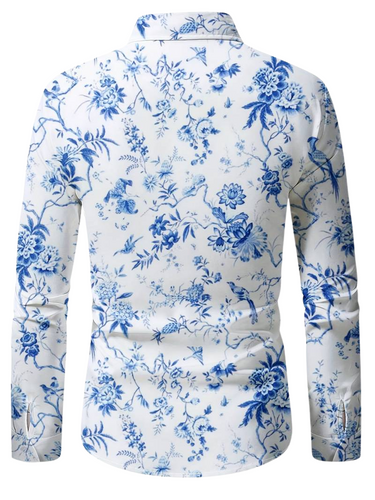 Camicia da Abito Uomo - Stampa Floreale Vintage, Stile Classico