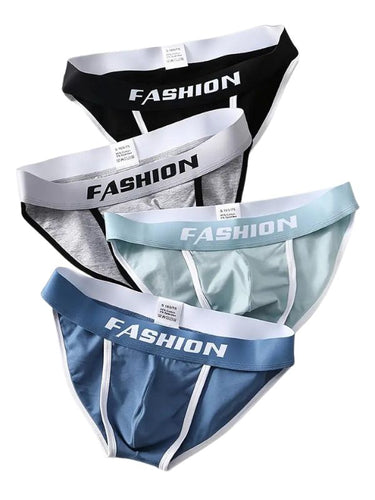 SET DI 4 SLIP DA UOMO IN COTONE, TRASPIRANTI E SLIM