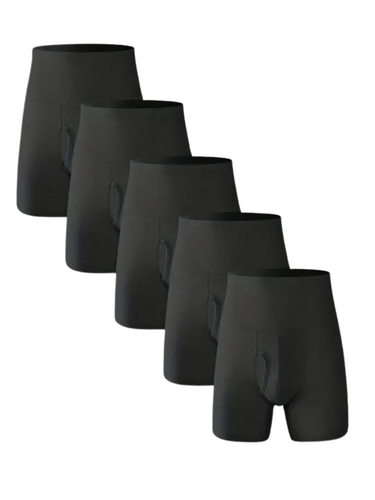 SET DI 5 BOXER DA UOMO IN COTONE, CON LUNGHEZZA ESTESA