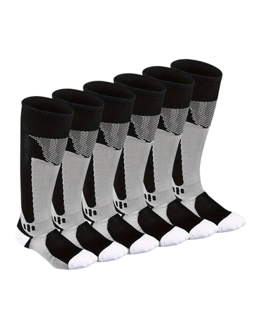 Zweifarbige lange Sportsocken – schwarze und graue Socken, 3 Paar