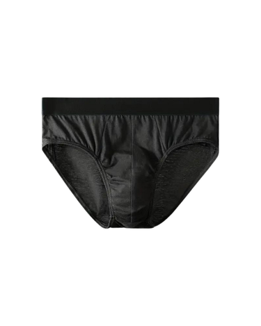 Slip homme noir en coton à ceinture élastique – slip noir à plat, vue de face