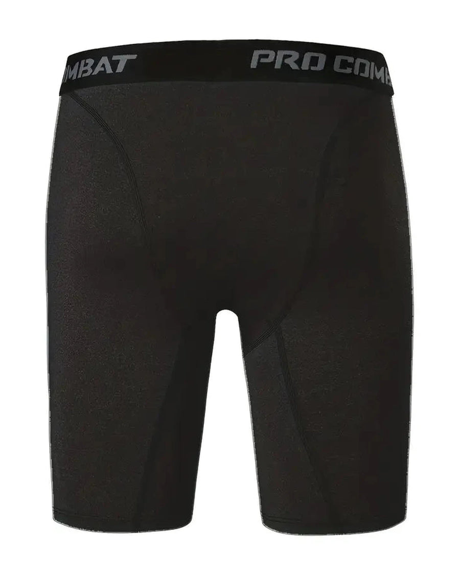 Men's Long-Leg Stretch Sports Boxers – black boxer, front