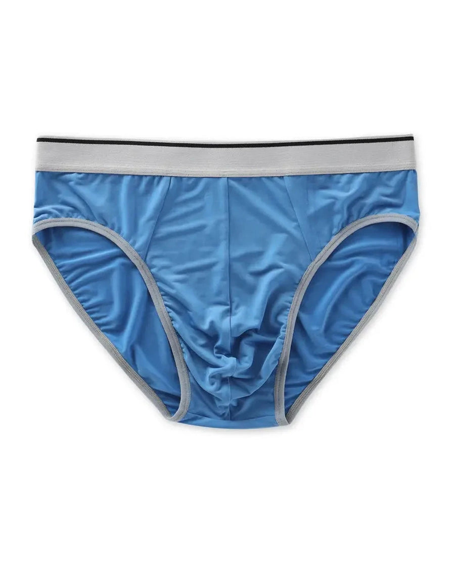 Slip uomo in modal e bambù tinta unita – slip azzurro, vista davanti