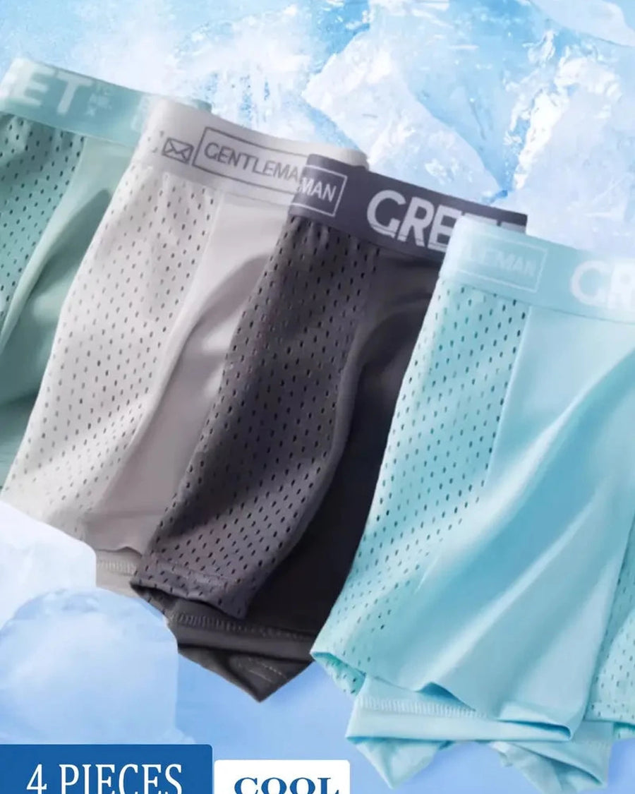 Men's Breathable Mesh Boxer Briefs – the 4 boxers spread out