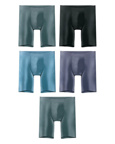 Boxers de homem em modal sem costuras – pack de 5 peças, 2x cinzento-petróleo + 1x preto + 1x azul-claro + 1x cinzento